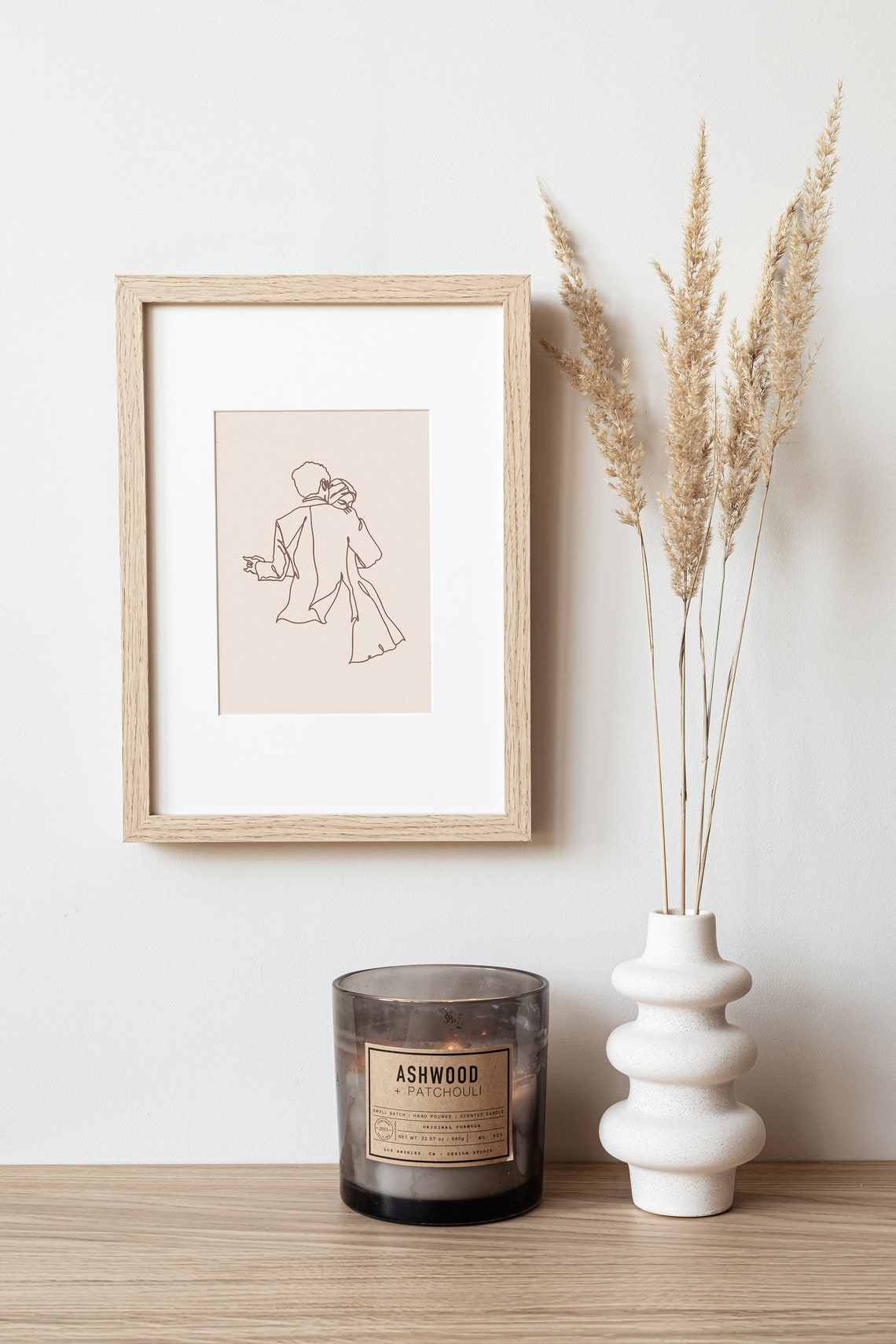 Dancing Couple Kissing Romantic Boho Minimalist Line Art Wall Print - Image 4
