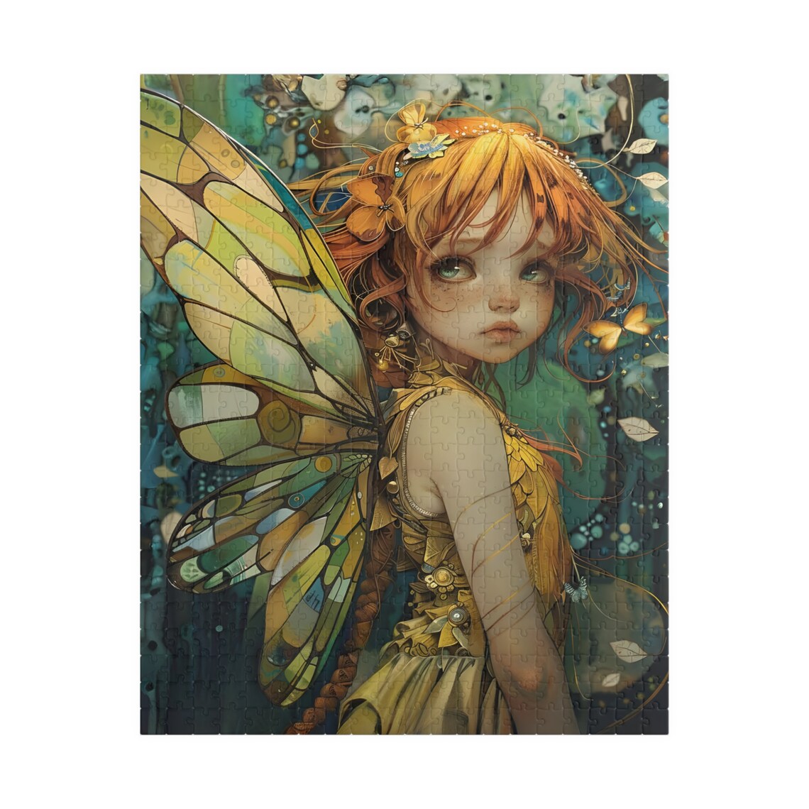 Fairy With Stained Glass Wings And Copper Hair Forest Art Poster - Image 5