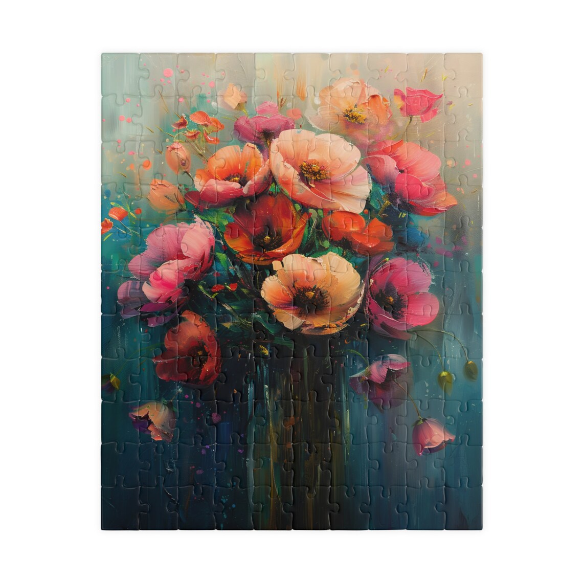 Soft Pink Poppy Bouquet Oil Painting Floral Still Life Poster - Image 5