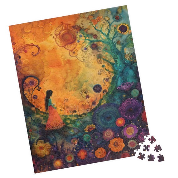 Enchanted Dreams Puzzle Colorful Watercolor Fantasy Jigsaw Unique Tech Free Activity Great Gift For Birthday Or Hospital Patients