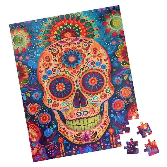 Vibrant Day Of The Dead Sugar Skull Floral Mandala Art Poster