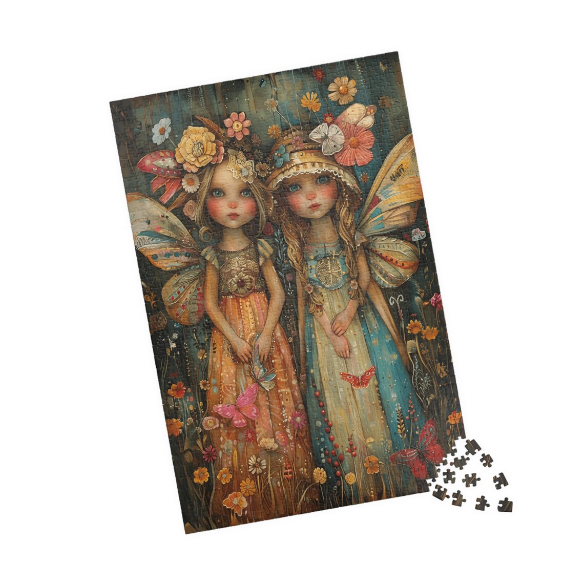 Two Enchanting Fairy Sisters With Butterfly Wings Art Poster - Image 4