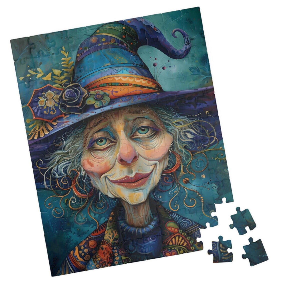 Sybil Silly Witch Halloween Puzzle Art Print