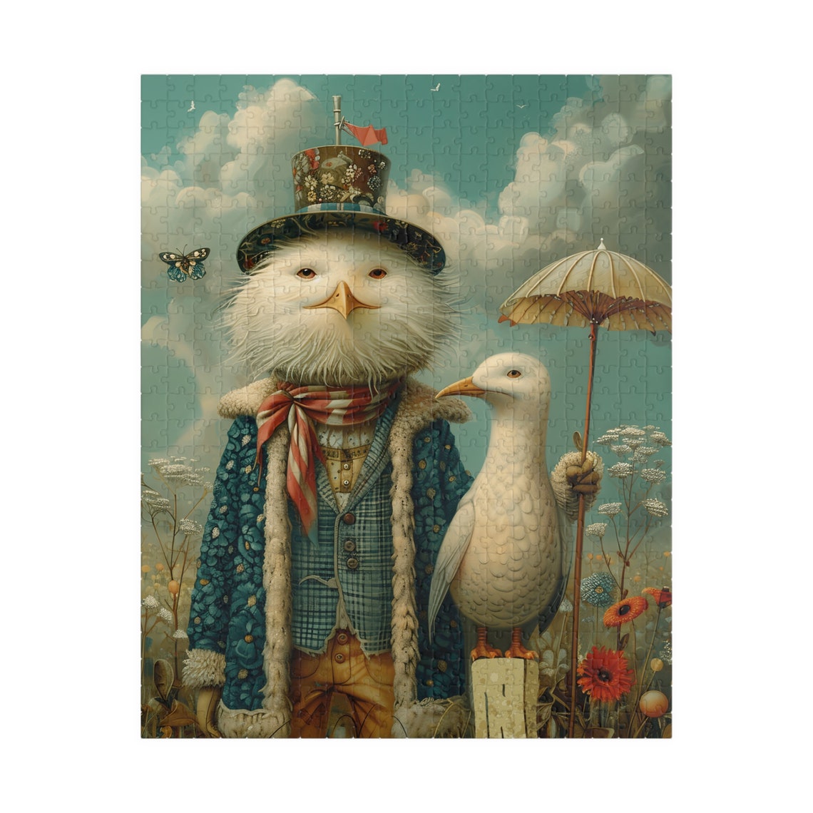 Fancy Albatross in a Victorian Coat Holding a Tiny Red Flag Poster - Image 5