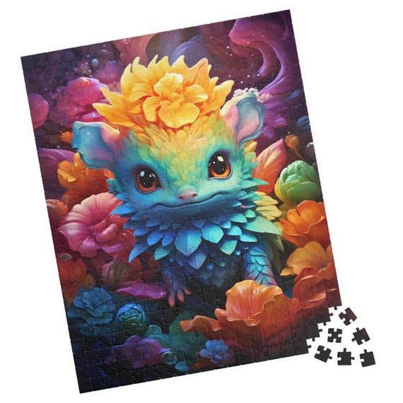 Acceptara Cute Rainbow Fantasy Animal Jigsaw Puzzle Unique Gift For Birthday Or Hospital Patients Fun Tech Free Family Activity