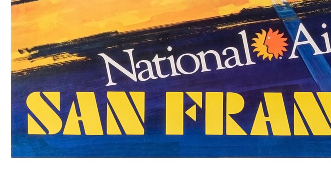 National Airlines San Francisco Cable Car Chinatown Travel Poster - Image 2