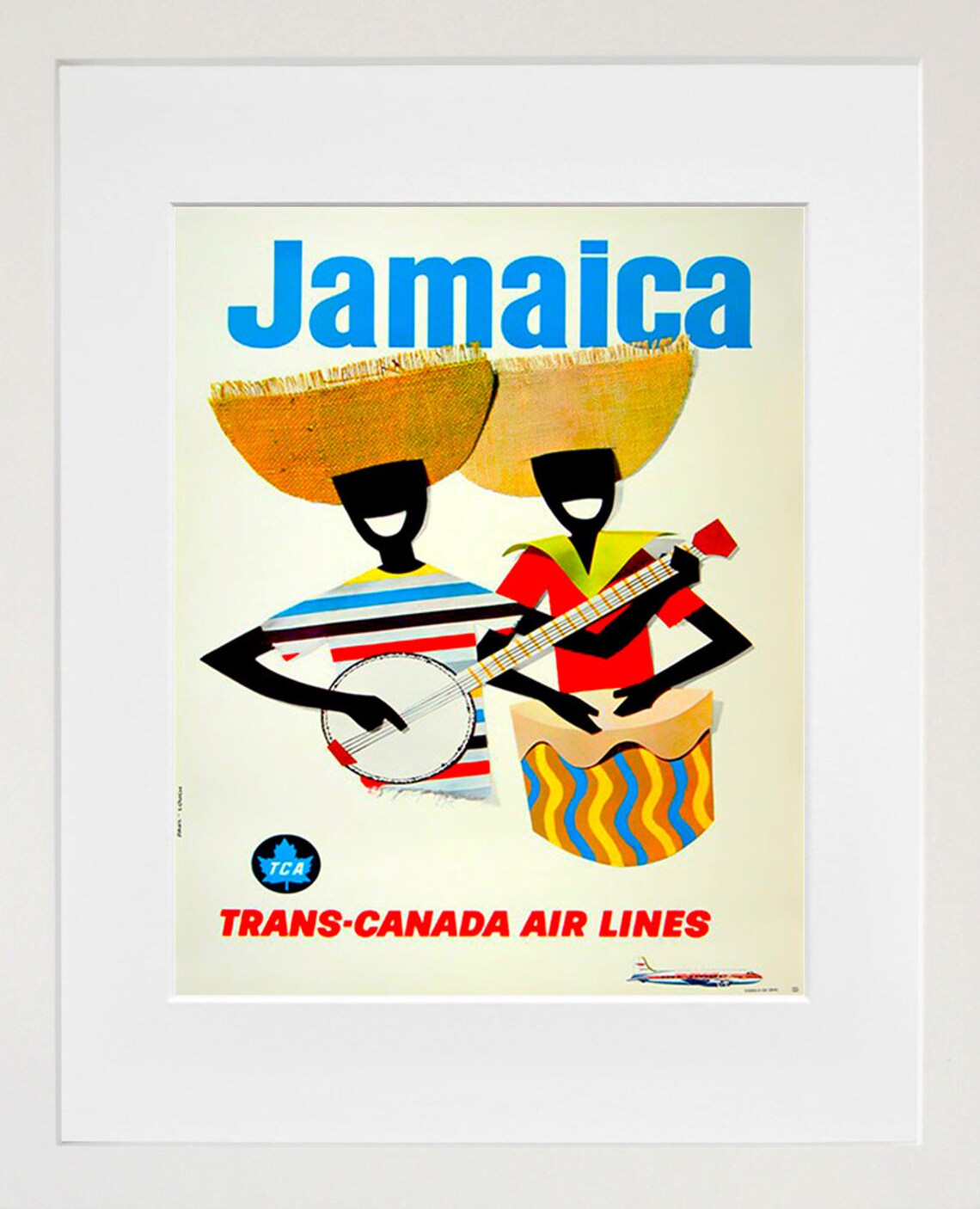 Jamaica Travel Poster, Retro Caribbean Art Print