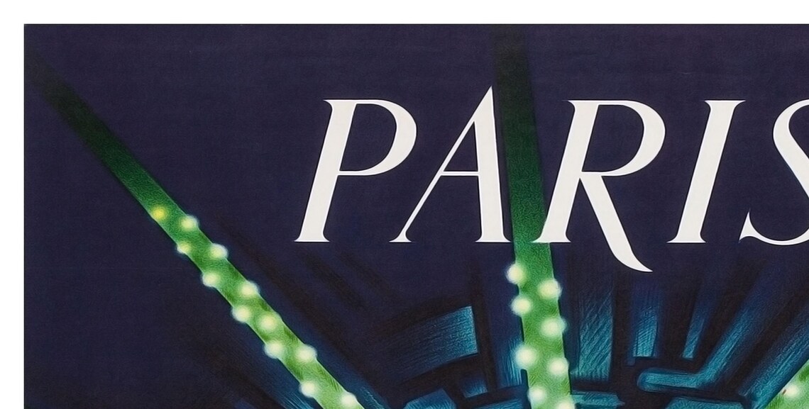 Paris Air France Etoile Night Aerial Starlight Vintage Poster - Image 2