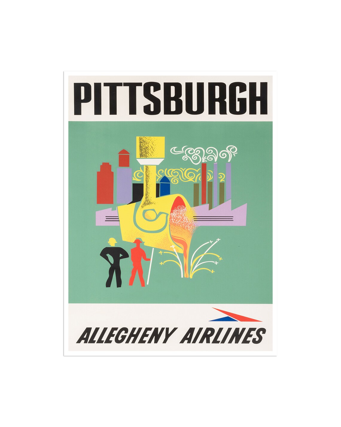 Pittsburgh Vintage Travel Poster, Pennsylvania Art Print