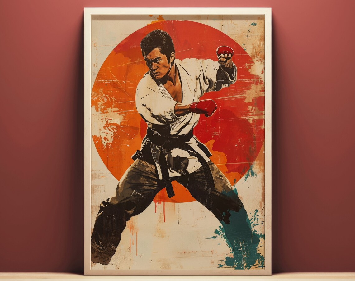 Retro Karate Poster, Vintage Martial Arts Print