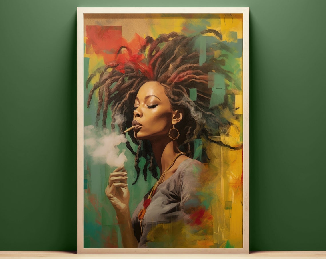 Jamaican Women Portrait Pop Art Poster