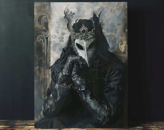Dark Lord Oil Painting Wall Art Instant Moody Dark Fantasy Mythology Wall Decor Dark Aesthetic Gothic Home Decor