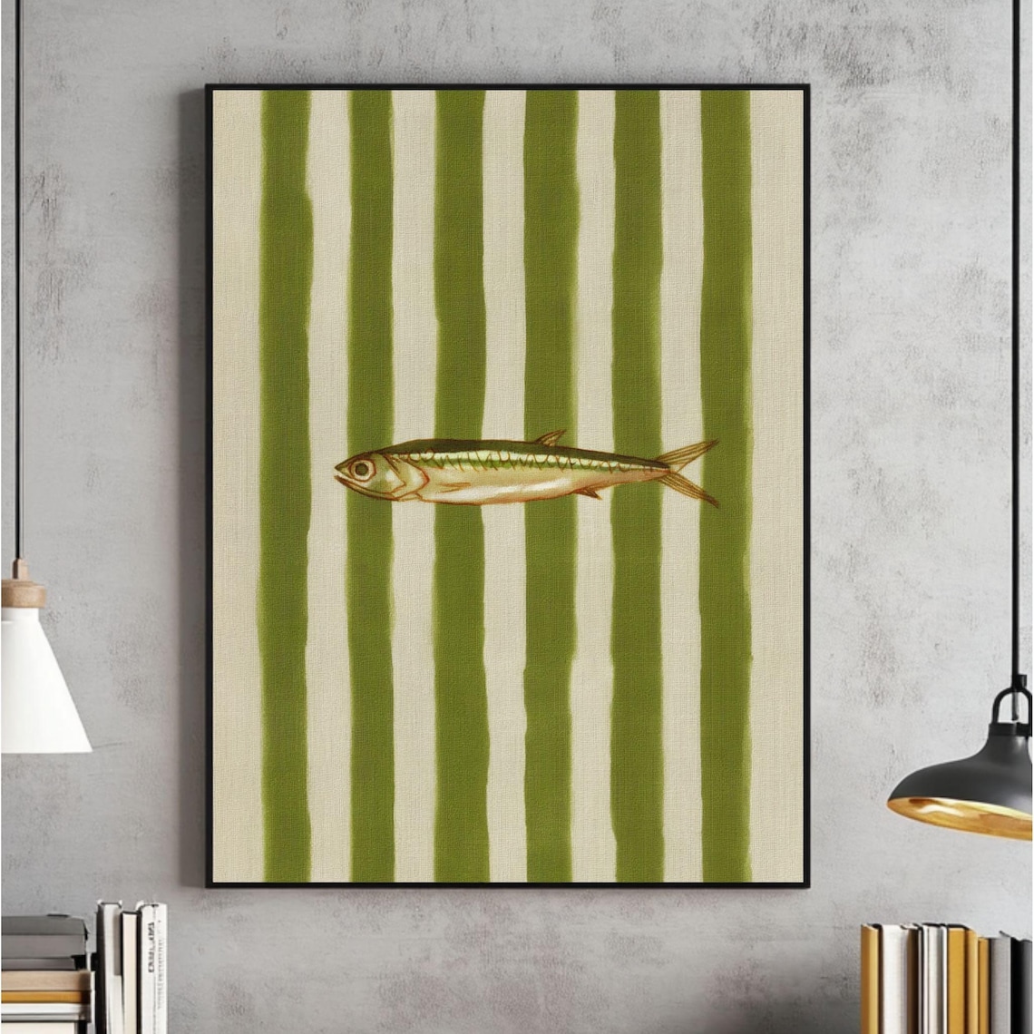 Sardines Modern Vintage Food Illustration Art Print