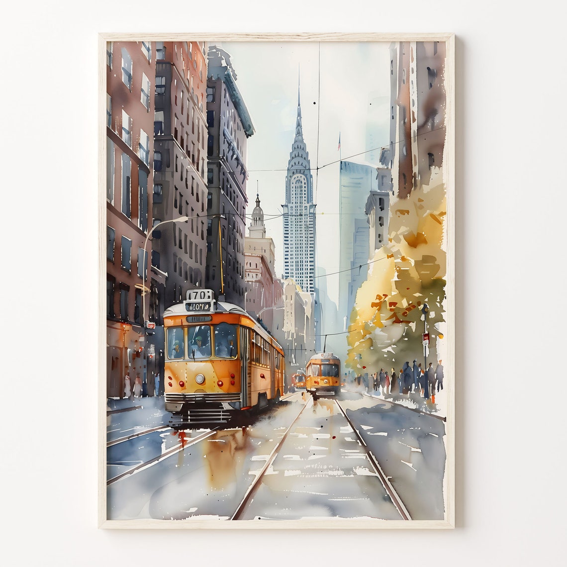 Watercolor Painting New York City Wall Art Travel Poster New York Print Cityscape Poster Home Decor Art Print C30 93
