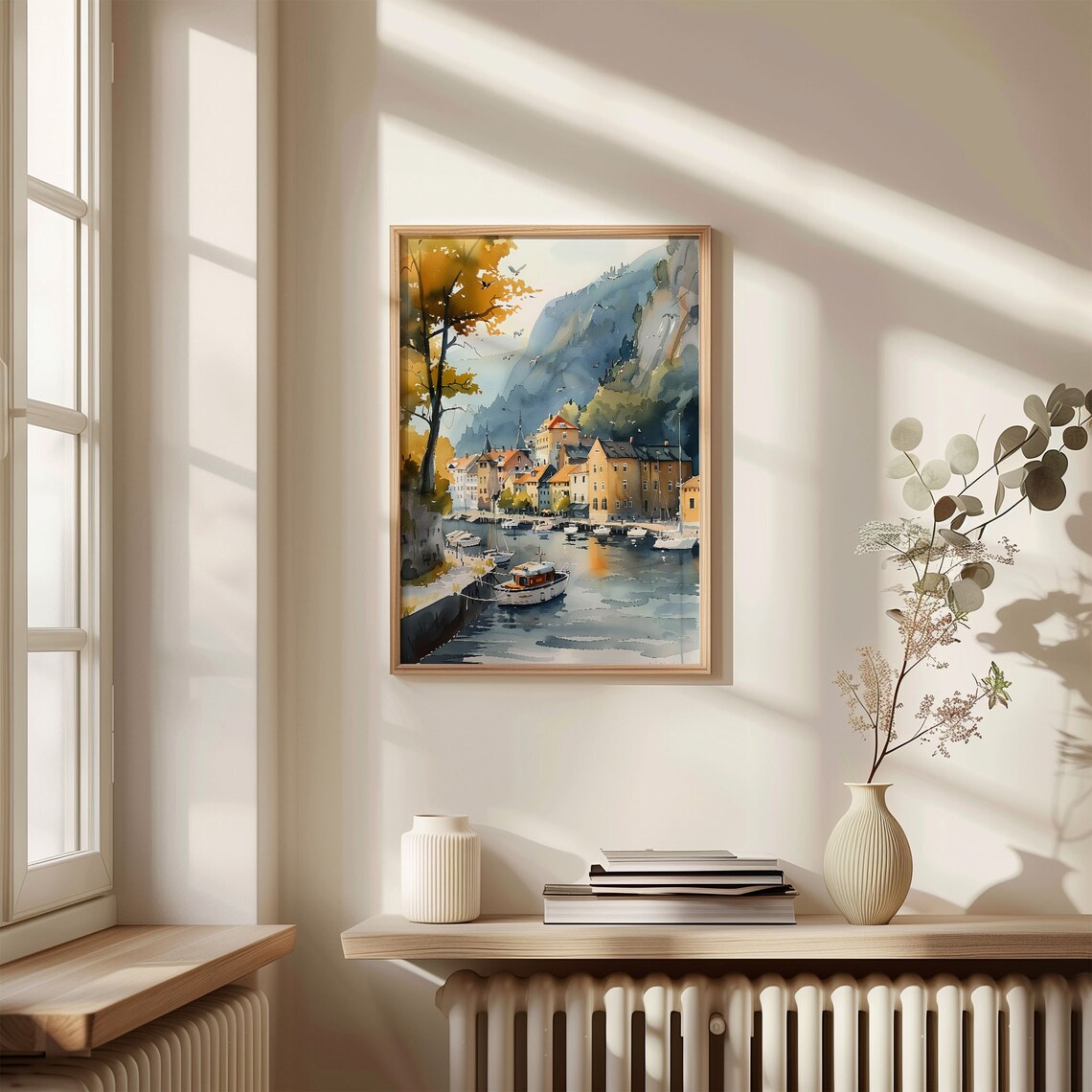 Bergen Watercolor Painting Norway Travel Poster - Image 4