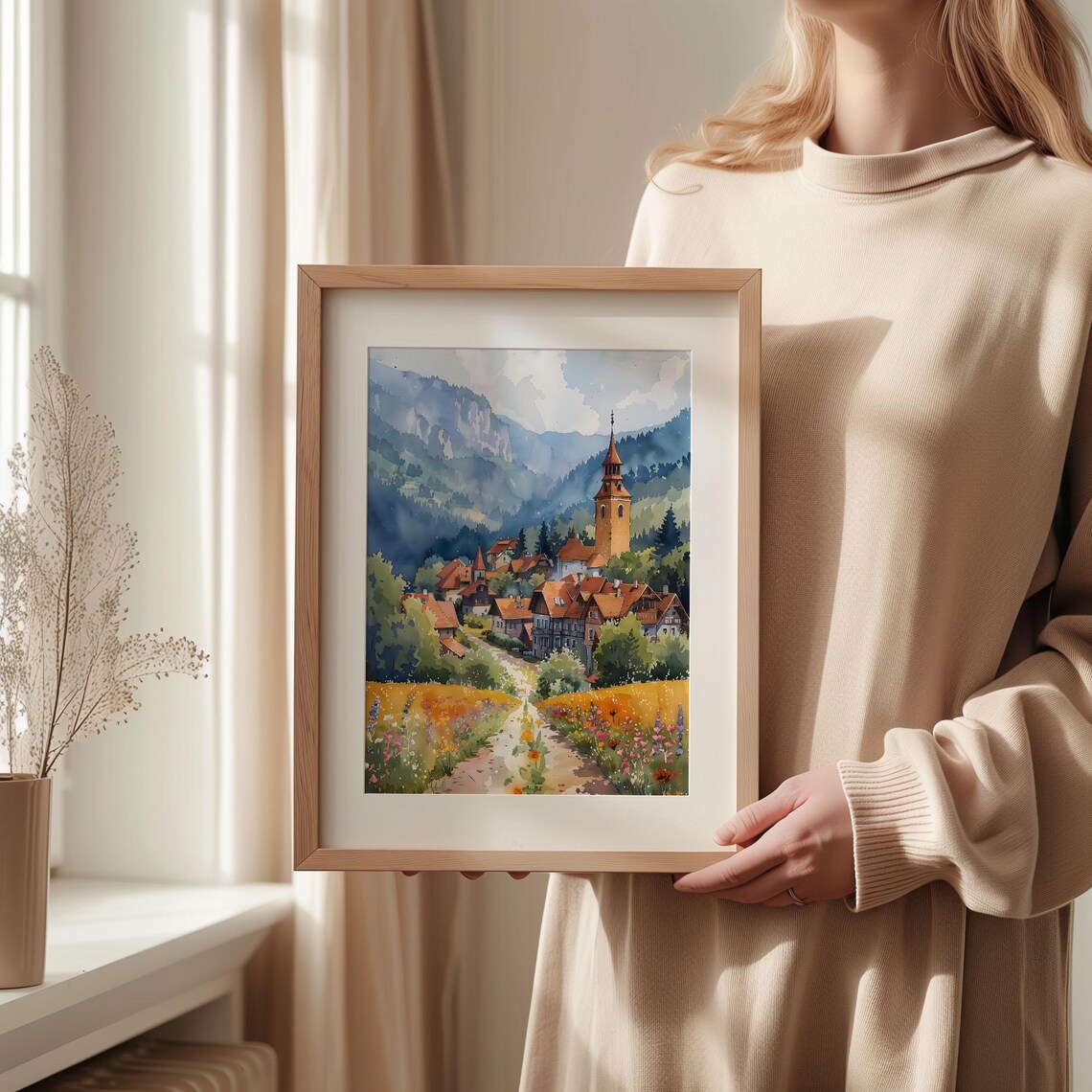 Transylvania Watercolor Painting, Romania Travel Poster - Image 2