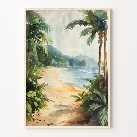 Costa Rica Watercolor Painting Travel Print San Jos Poster Arenal Volcano Wall Art Wedding Gift Home Decor C30 36