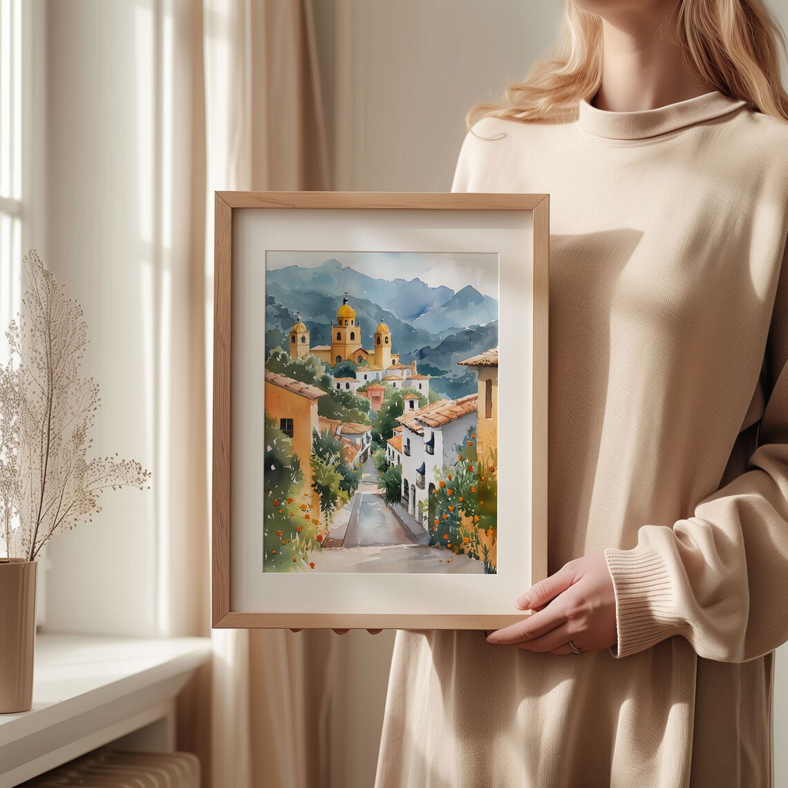Bogota Watercolor Painting, Mid-Century Modern Art Print - Image 2