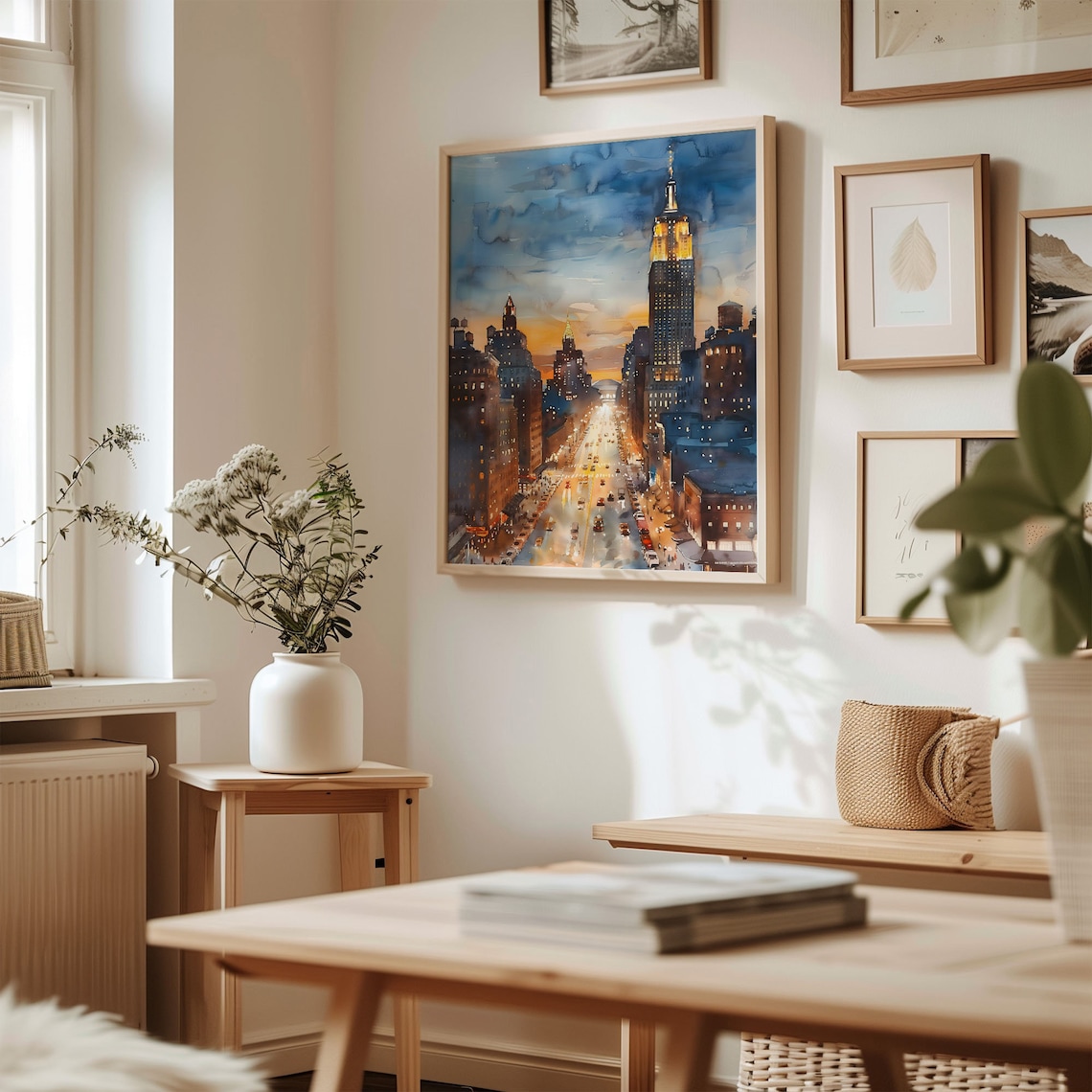 New York Watercolor Skyline Travel Poster - Image 3