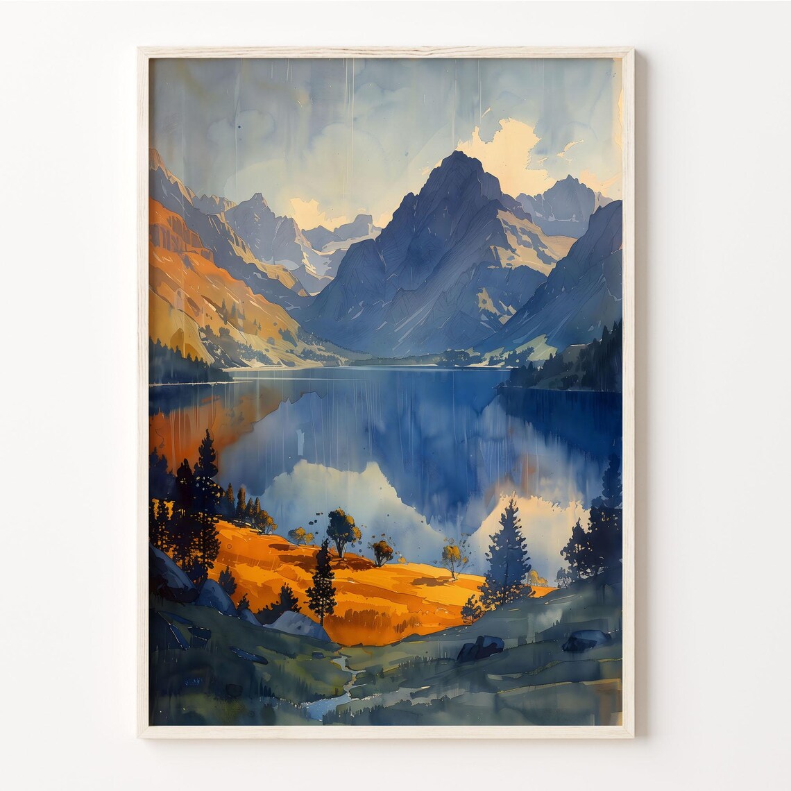 Ben Nevis Watercolor Travel Poster, Scotland