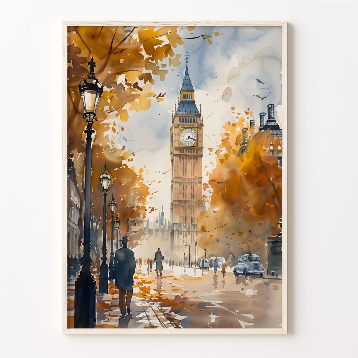 London Bridge Watercolor Travel Poster, London Gift