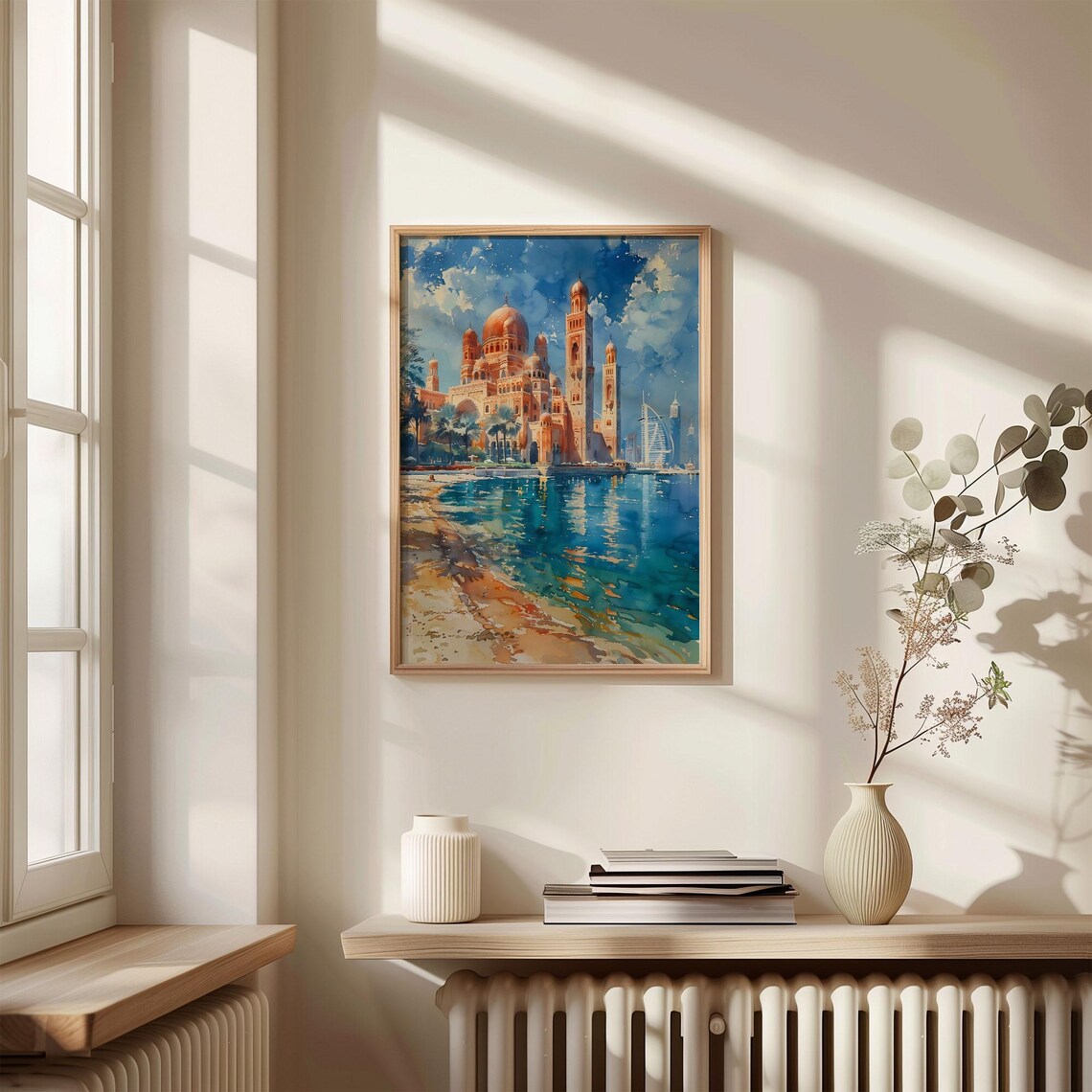 Abu Dhabi Watercolor Painting, Travel Poster - Image 4