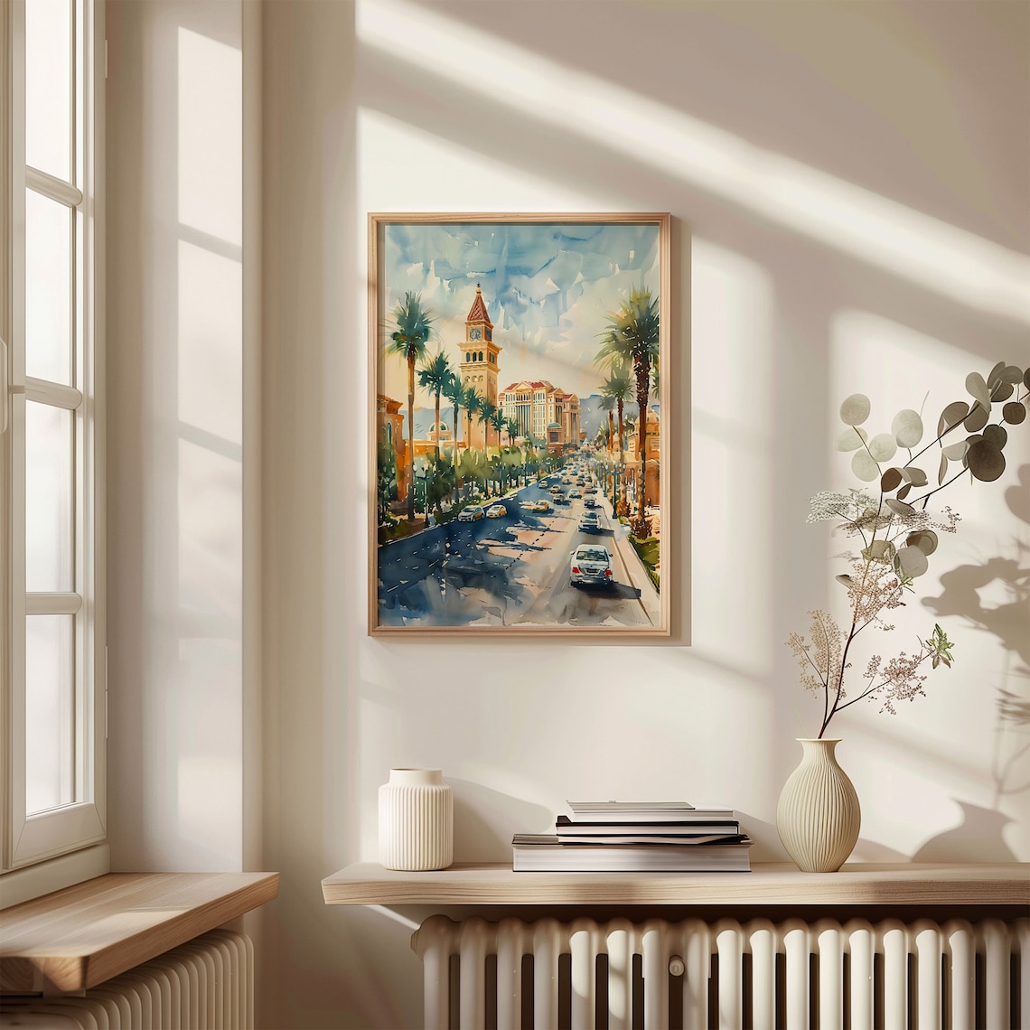 Las Vegas Nevada Strip Palm Trees Casino Lights Watercolor Poster - Image 4