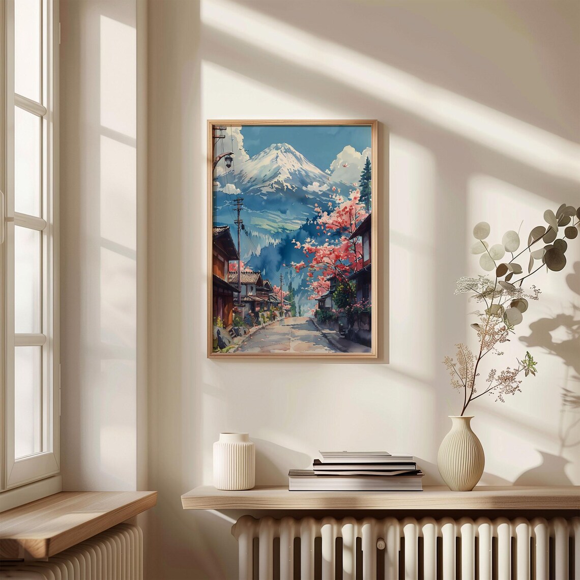 Mount Fuji Watercolor Travel Poster, Japan Asia Art Print - Image 4