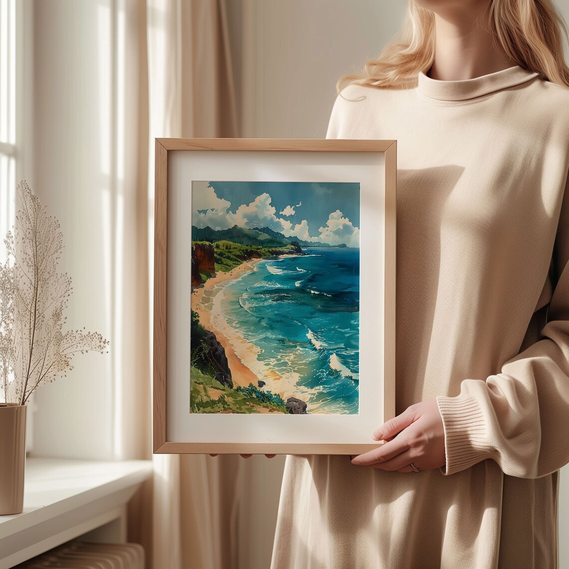 Maui Watercolor Painting Hawaii Travel Poster - Image 2