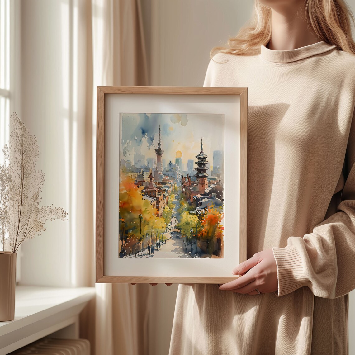 Tokyo Japan Ramen Watercolor Art Print, Food Poster - Image 2