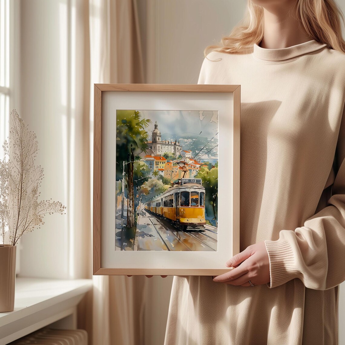 Lisbon Watercolor Travel Poster, Europe Wall Art - Image 2