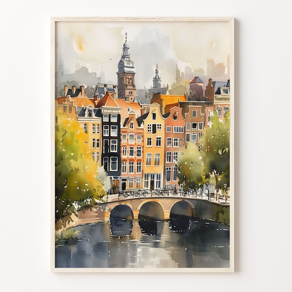 Amsterdam City Poster Wedding Gift Art Print