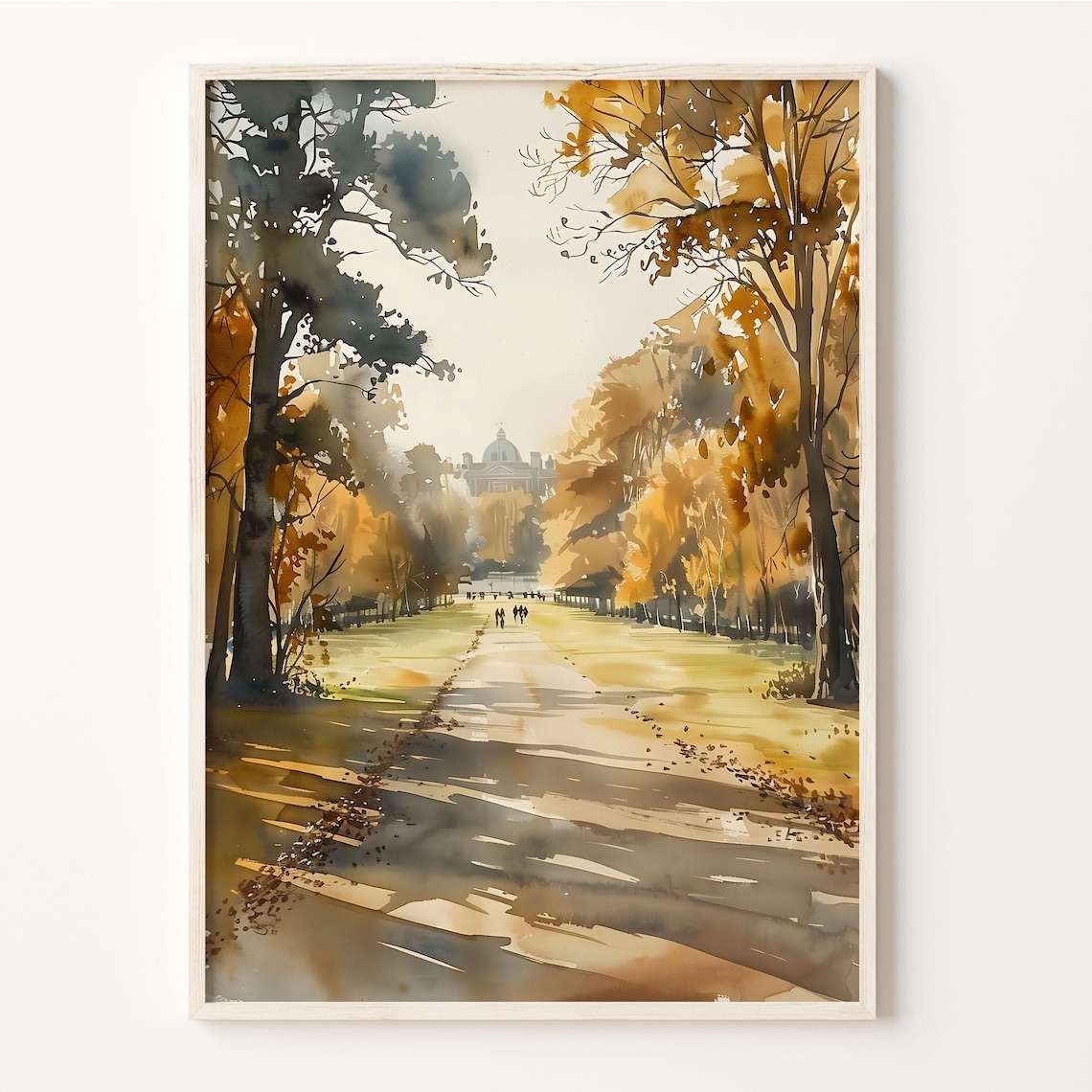 Verulamium Park St Albans Watercolor Travel Poster