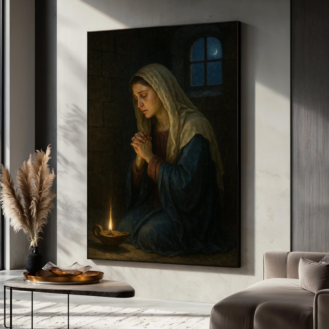 The Prayer Of Mary Painting, Christian Decor