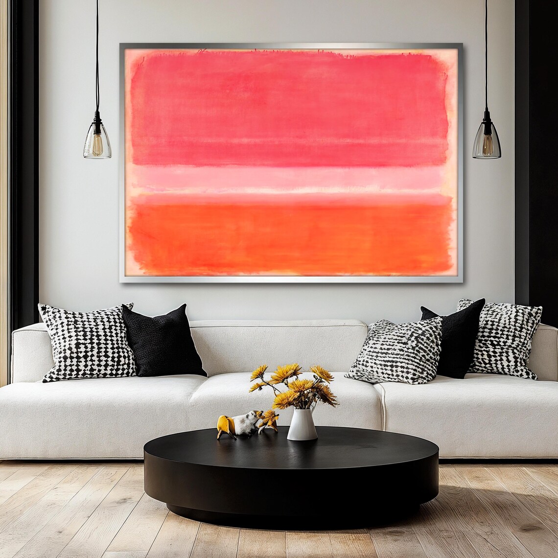 Mark Rothko Painting, Pink And Orange Abstract - Image 2