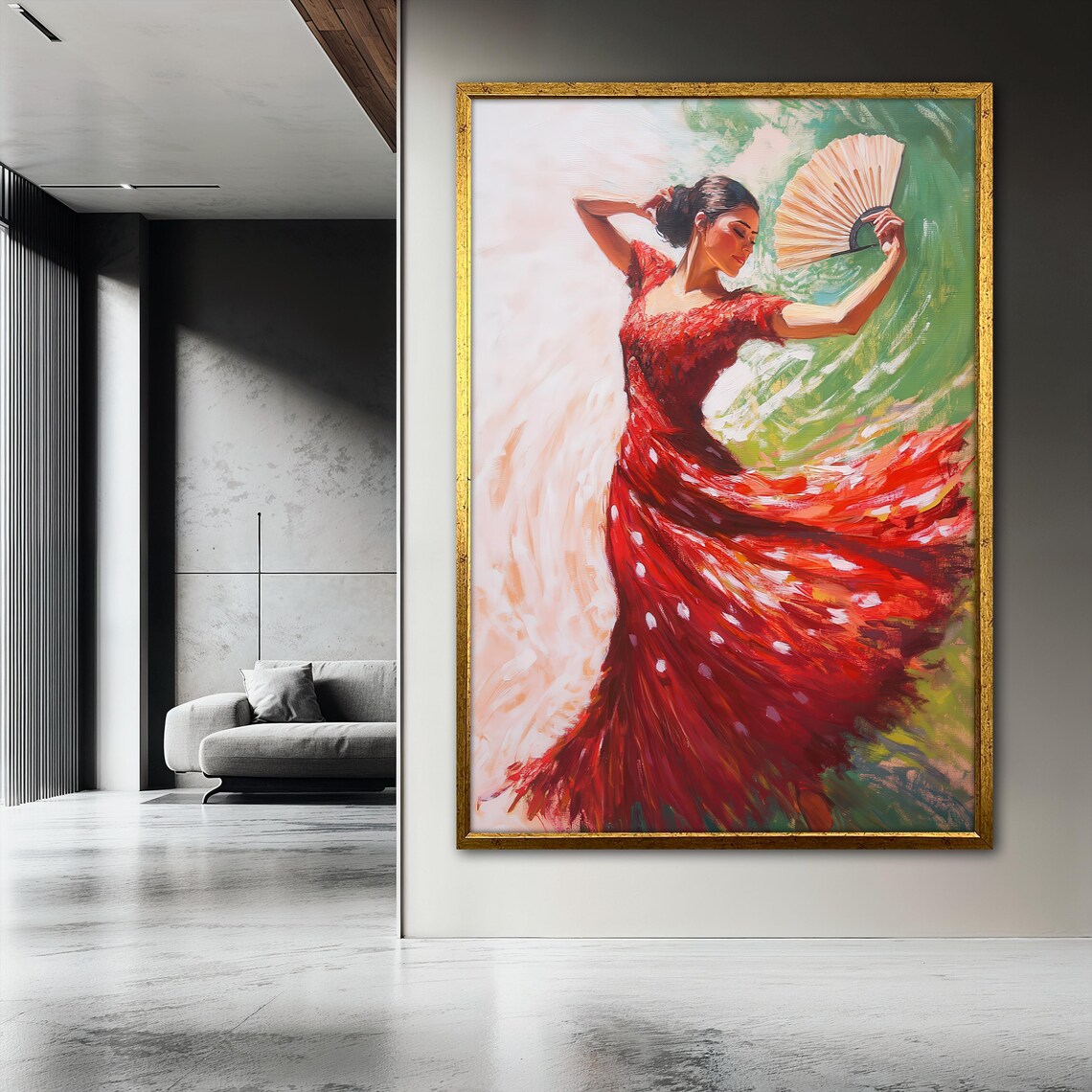 Spanish Flamenco Dancer Art Print, Elegant Dance - Image 3