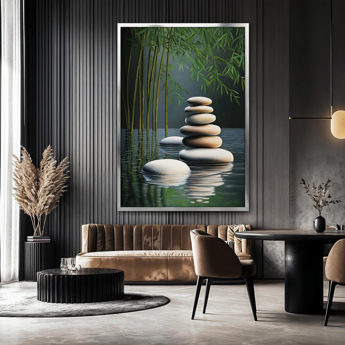 Zen Stones, Tranquil Water Spa Decor Poster - Image 2