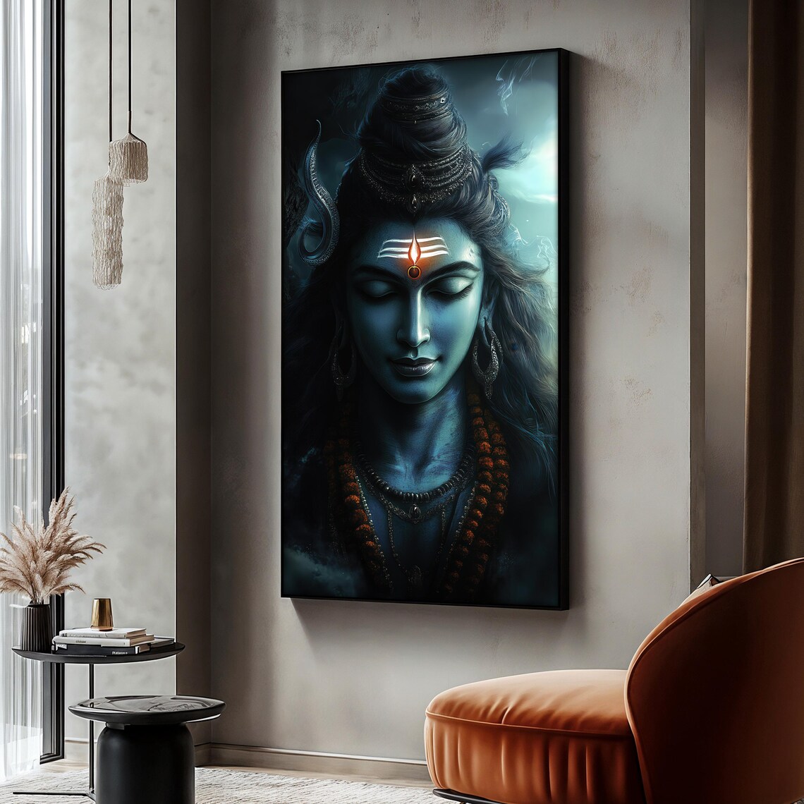 Lord Shiva Painting, Spiritual Meditation Decor