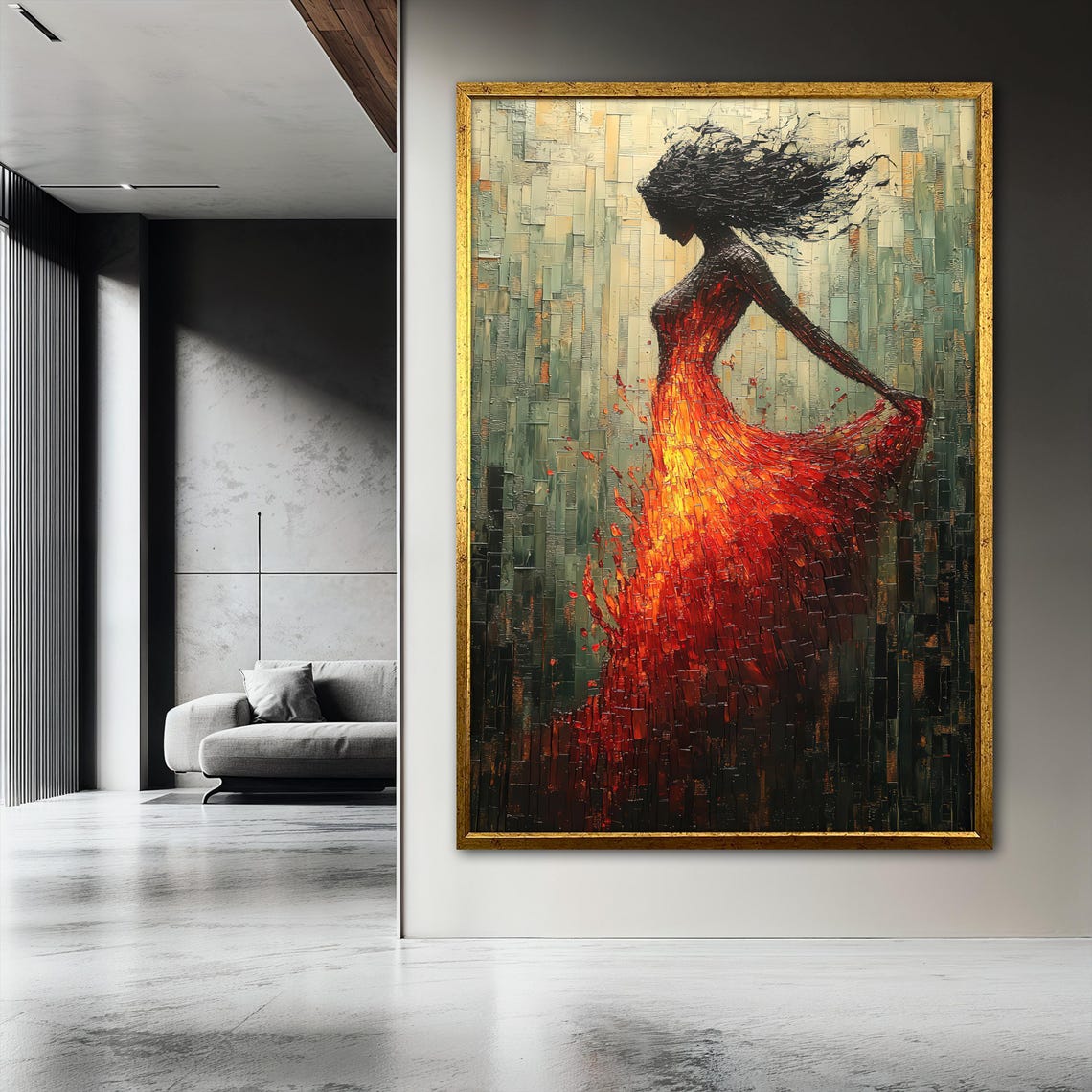 Abstract Woman Painting, Elegant Female Gift Idea - Image 3