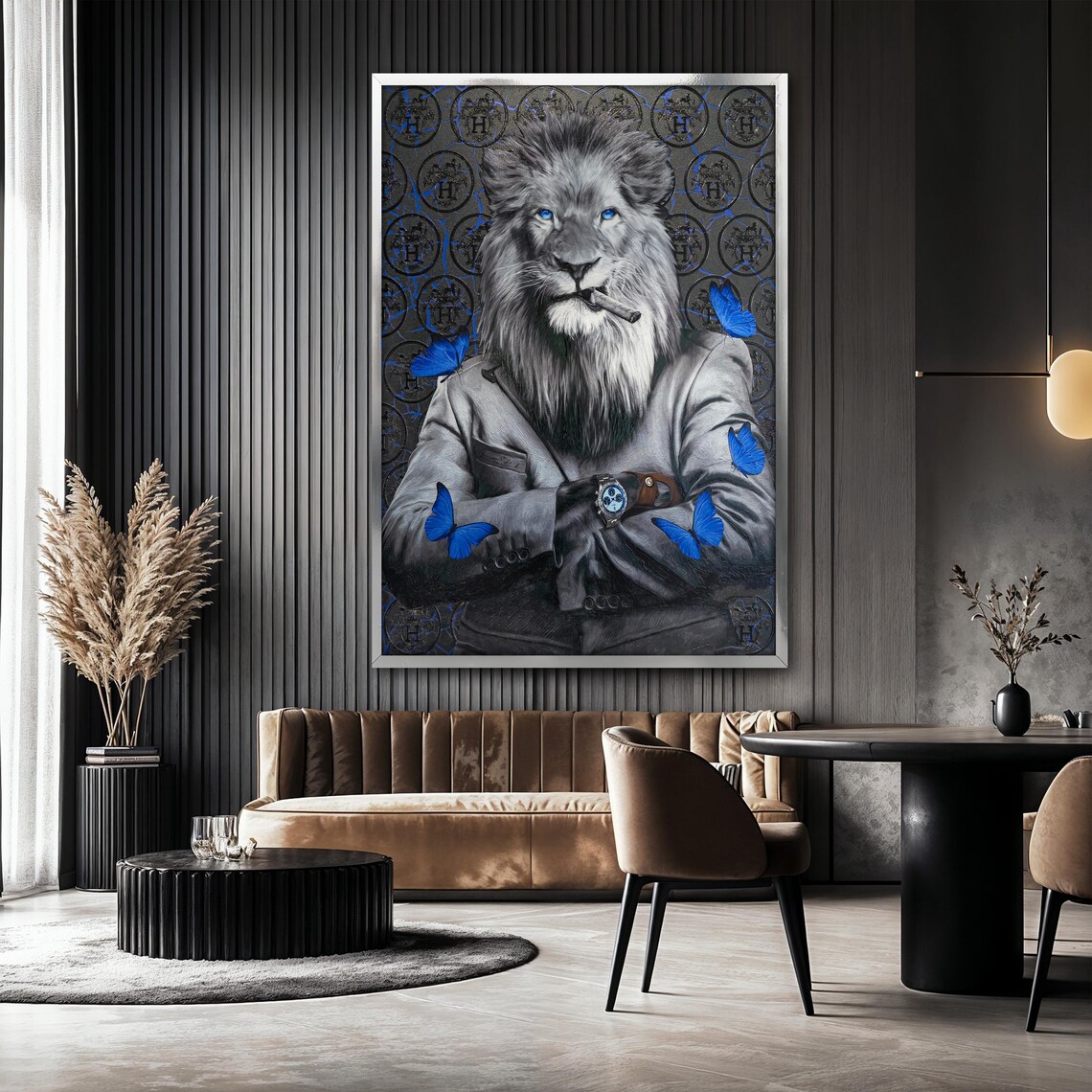 Luxury Lion Painting, Modern Animal Wall Art - Image 2