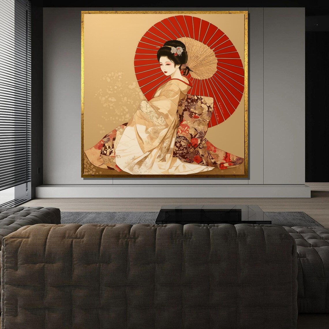 Japanese Woman in Traditional Kimono, Elegant Geisha - Image 3