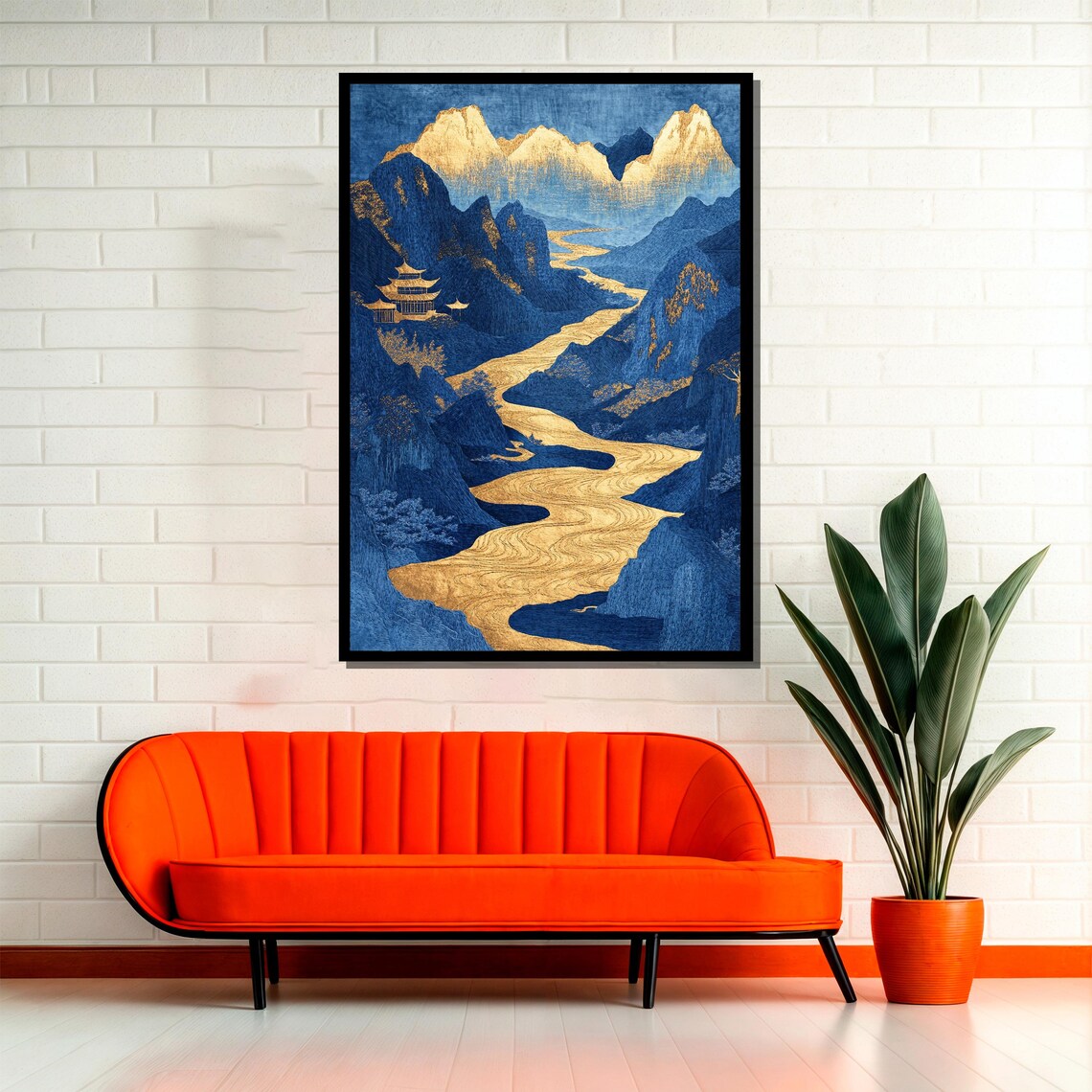 Japanese Landscape Painting, Serene River And Mountain Art - Image 2