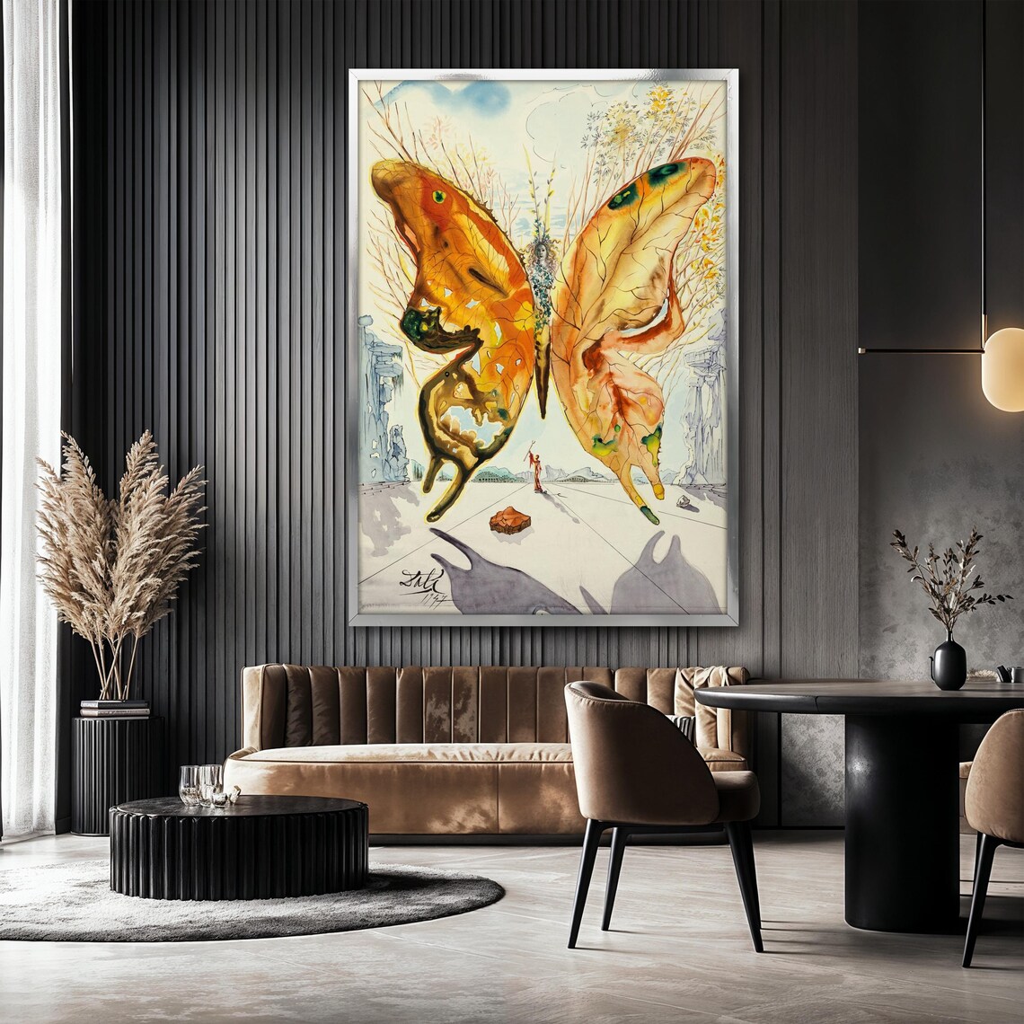 Salvador Dali Giant Butterfly Surrealist Watercolor Art Poster - Image 2
