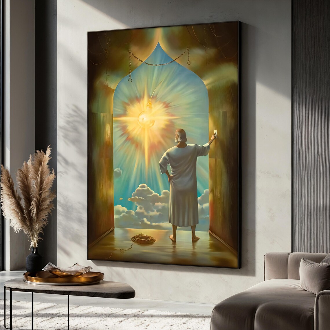 Salvador Dali Style Light Portal, Surreal Dreamscape