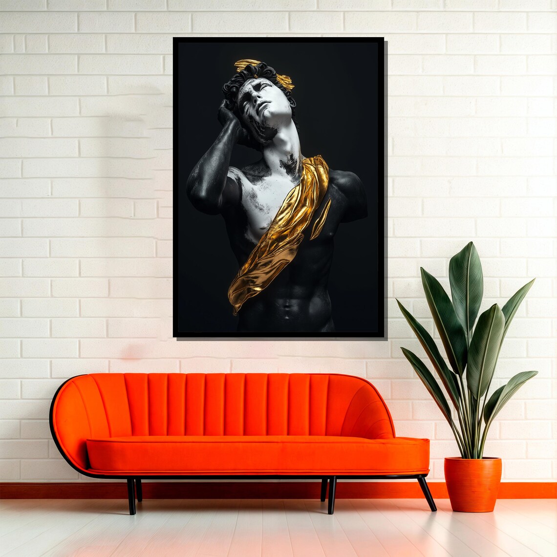 Male Sculpture, Modern Abstract Wall Art Print - Image 2