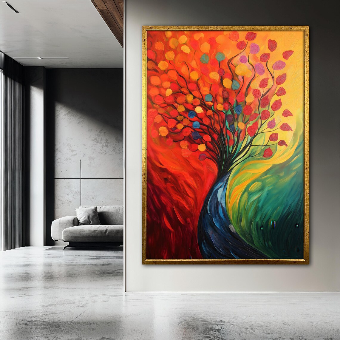 Colorful Abstract Tree Art Print, Modern Decor - Image 3