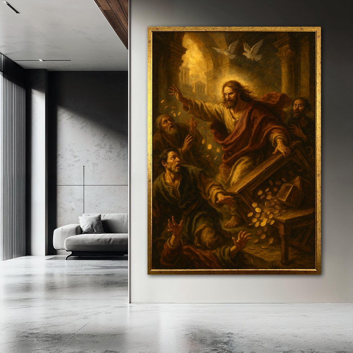 Jesus Casting Out The Money Changers, Biblical Scene - Image 3