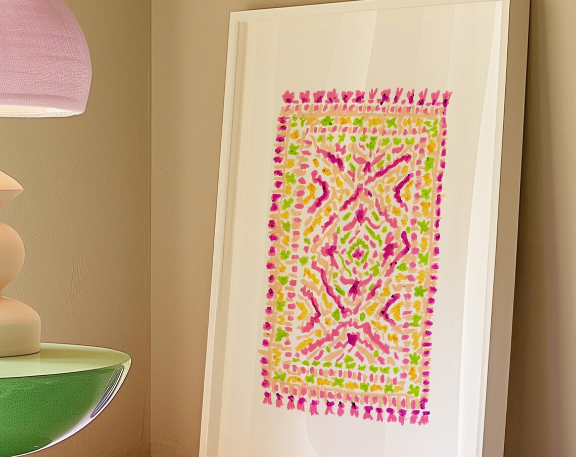Rug Print Modern Art Print, Colorful Abstract Decor - Image 3