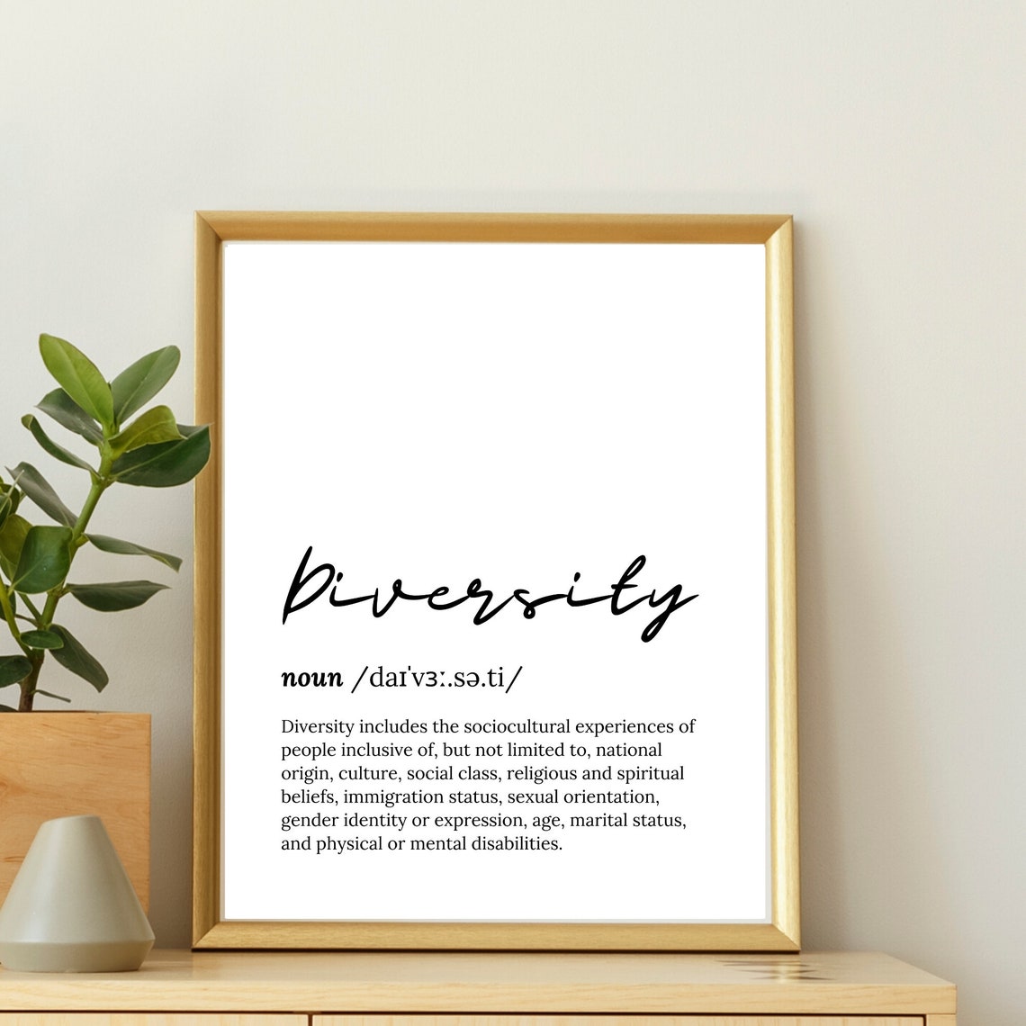 Diversity Definition Script Typography Inspirational Word Poster - Image 2