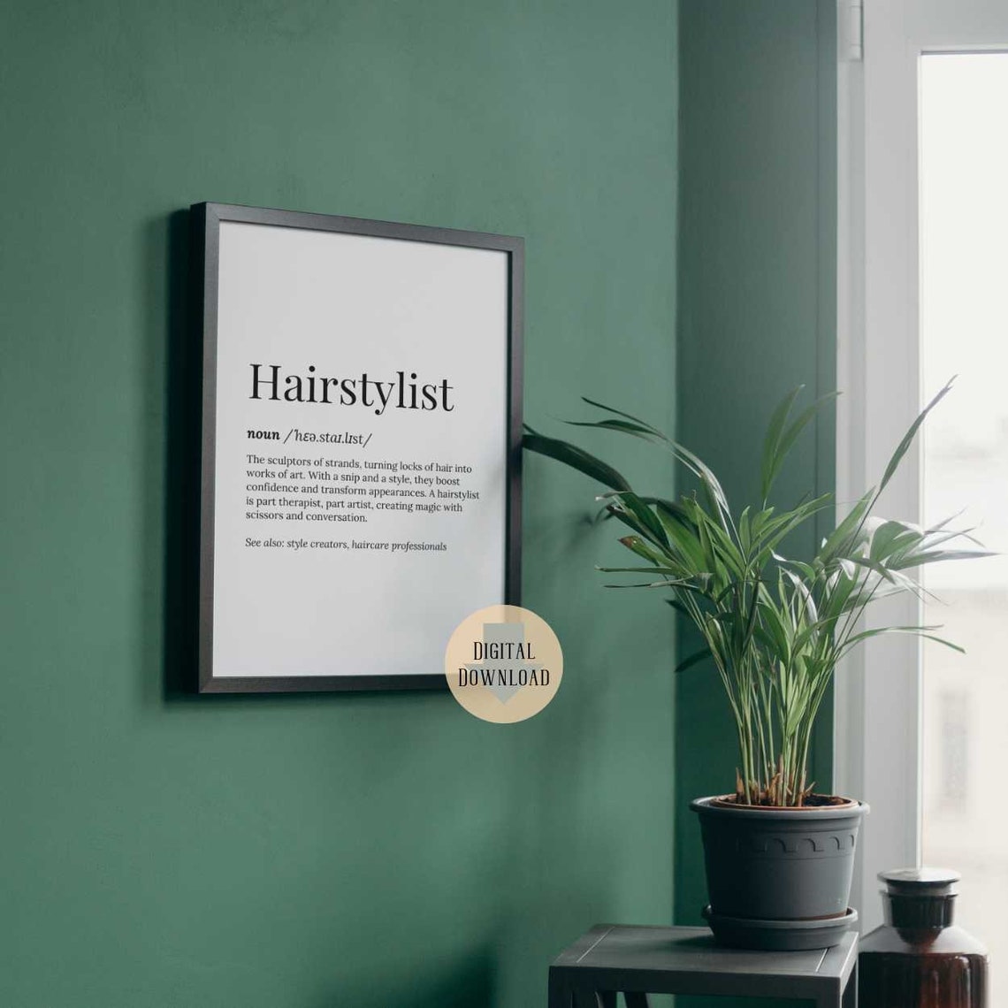 Hairstylist Definition Dictionary Typography Salon Style Poster - Image 2